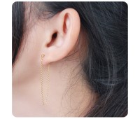 1Micron Gold Plated Perfect Chain Ear Stud STS-3595-GP